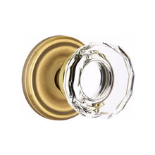 Load image into Gallery viewer, LOWELL GLASS (LW) PASSAGE (HALL/CLOSET) KNOB WITH 2-3/8&quot; BACKSET AND 1/4&quot; ROUND FACEPLATE AND STRIKEPLATE
