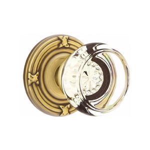 GEORGETOWN GLASS (GT) PRIVACY (BED/BATH) KNOB WITH 2-3/8" BACKSET AND 1/4" ROUND FACEPLATE AND STRIKEPLATE