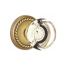 Load image into Gallery viewer, GEORGETOWN GLASS (GT) PASSAGE (HALL/CLOSET) KNOB WITH 2-3/8&quot; BACKSET AND 1/4&quot; ROUND FACEPLATE AND STRIKEPLATE
