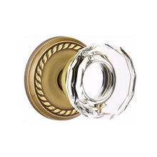 Load image into Gallery viewer, LOWELL GLASS (LW) PASSAGE (HALL/CLOSET) KNOB WITH 2-3/8&quot; BACKSET AND 1/4&quot; ROUND FACEPLATE AND STRIKEPLATE
