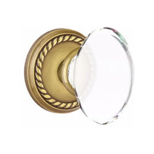 Load image into Gallery viewer, HAMPTON GLASS (HT) PASSAGE (HALL/CLOSET) KNOB WITH 2-3/8&quot; BACKSET AND 1/4&quot; FACEPLATE AND STRIKEPLATE WITH TRADITIONAL ROSETTE
