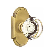 Load image into Gallery viewer, GEORGETOWN GLASS (GT) PASSAGE (HALL/CLOSET) KNOB WITH 2-3/8&quot; BACKSET AND 1/4&quot; ROUND FACEPLATE AND STRIKEPLATE
