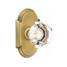 Load image into Gallery viewer, OLD TOWN GLASS (OT) PRIVACY (BED/BATH) KNOB WITH 2-3/8&quot; BACKSET AND 1/4&quot; ROUND FACEPLATE AND STRIKEPLATE
