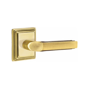 MILANO (M) PASSAGE (HALL/CLOSET) LEVER WITH 2-3/8" BACKSET AND 1/4" ROUND FACEPLATE AND STRIKEPLATE