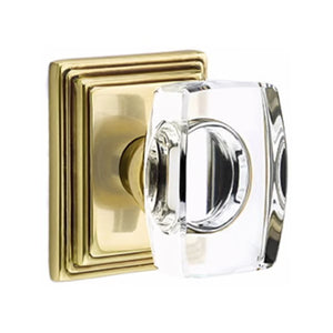 WINDSOR GLASS (WS) PASSAGE (HALL/CLOSET) KNOB WITH 2-3/8" BACKSET AND 1/4" ROUND FACEPLATE AND STRIKEPLATE WITH TRADITIONAL ROSETTE