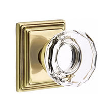 Load image into Gallery viewer, LOWELL GLASS (LW) PASSAGE (HALL/CLOSET) KNOB WITH 2-3/8&quot; BACKSET AND 1/4&quot; ROUND FACEPLATE AND STRIKEPLATE
