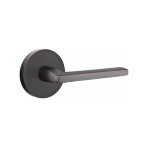 HELIOS (HLO) PRIVACY (BED/BATH) LEVER WITH 2-3/8" BACKSET AND 1/4" ROUND FACEPLATE AND STRIKEPLATE